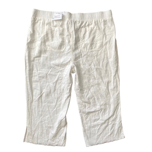 Westbound The Island Crop Mid Rise Wide Leg Frayed Hem Linen Blend Nwt Pants 3X - Picture 3 of 5